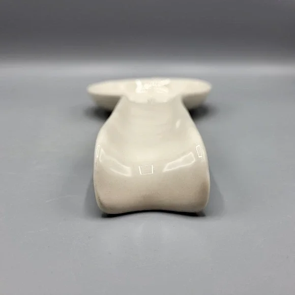 Rae Dunn Spoon Rest Artisan Collection Magenta Ceramic Ivory Kitchen Decor 10" - Picture 11 of 11